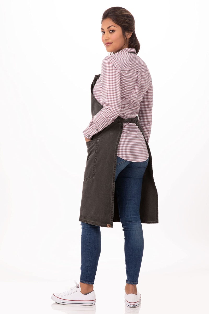 Chef Works Unisex Dorset Bib Apron, Pewter, One Size - Image 2